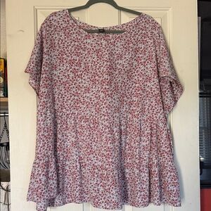 SHEIN Red Floral Blouse